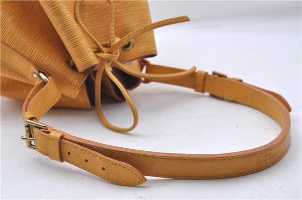 Authentic Louis Vuitton Epi Petit Noe Shoulder Bag Purse Yellow M44109 LV 4289D