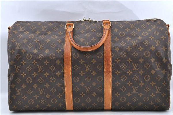 Authentic Louis Vuitton Monogram Keepall Bandouliere 55 M41414 Boston Bag 4290C