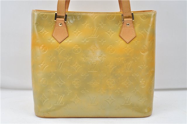 Authentic Louis Vuitton Vernis Houston Shoulder Hand Bag Yellow M91053 LV 4290D