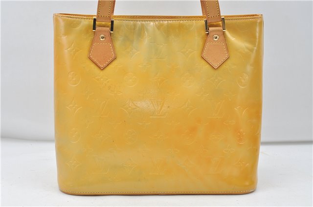 Authentic Louis Vuitton Vernis Houston Shoulder Hand Bag Yellow M91053 LV 4290D