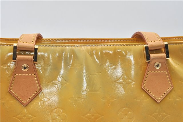 Authentic Louis Vuitton Vernis Houston Shoulder Hand Bag Yellow M91053 LV 4290D