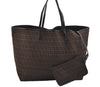 Authentic FENDI Vintage Zucchino Shoulder Tote Bag Canvas Leather Brown 4291I