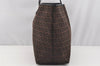 Authentic FENDI Vintage Zucchino Shoulder Tote Bag Canvas Leather Brown 4291I