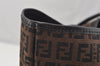 Authentic FENDI Vintage Zucchino Shoulder Tote Bag Canvas Leather Brown 4291I