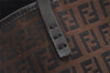 Authentic FENDI Vintage Zucchino Shoulder Tote Bag Canvas Leather Brown 4291I