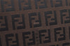 Authentic FENDI Vintage Zucchino Shoulder Tote Bag Canvas Leather Brown 4291I