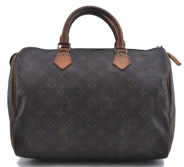 Authentic Louis Vuitton Monogram Speedy 30 Hand Bag M41526 LV Junk 4294D