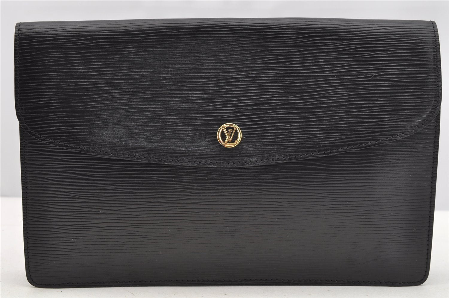 Authentic Louis Vuitton Epi Montaigne 27 Clutch Hand Bag Black M52652 LV 4295I