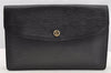 Authentic Louis Vuitton Epi Montaigne 27 Clutch Hand Bag Black M52652 LV 4295I