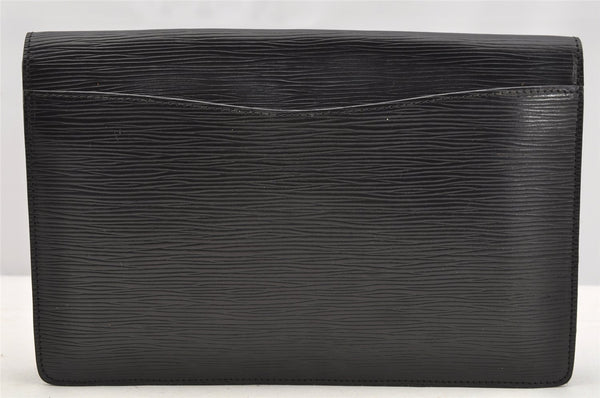 Authentic Louis Vuitton Epi Montaigne 27 Clutch Hand Bag Black M52652 LV 4295I