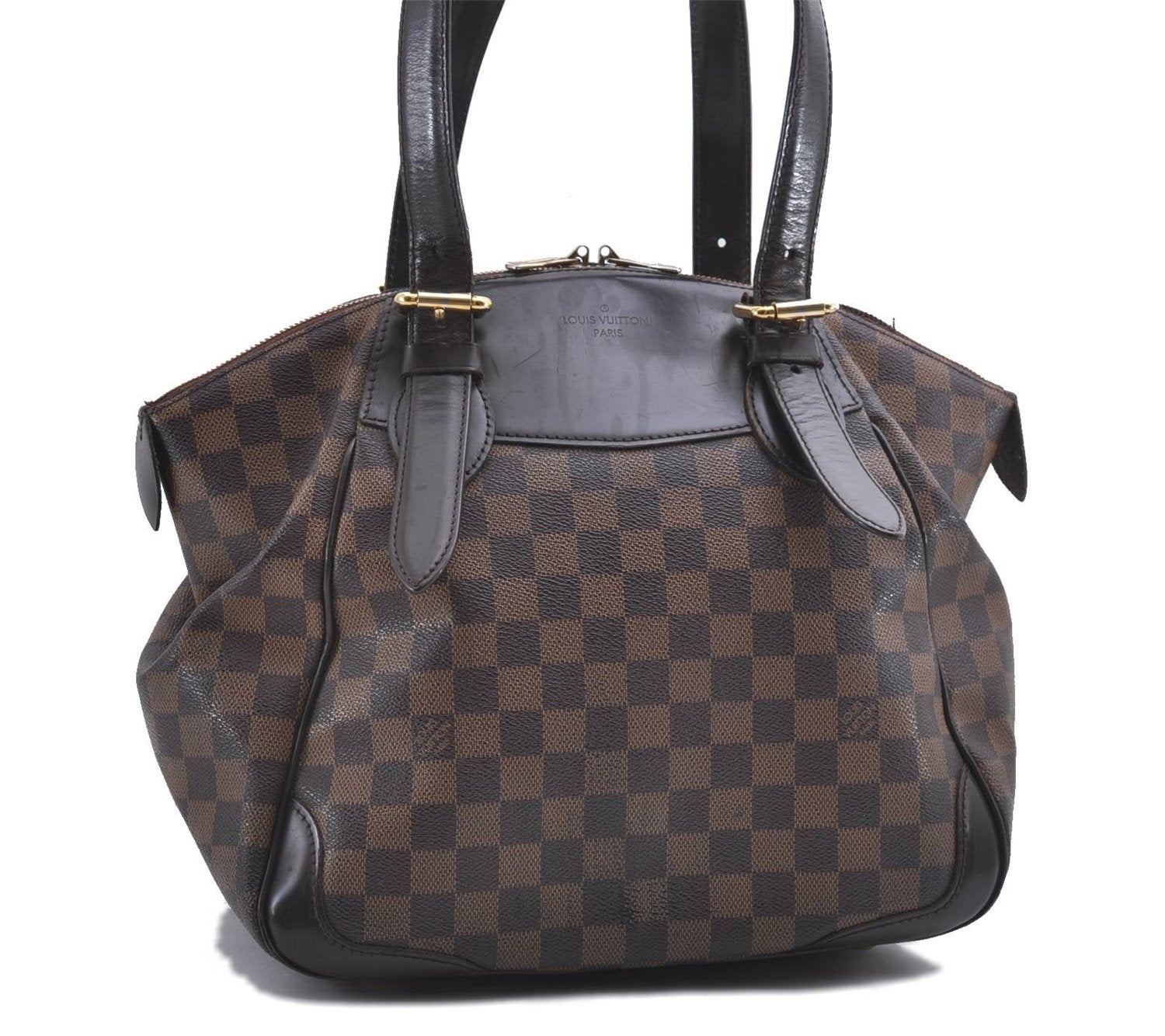 Authentic Louis Vuitton Damier Verona MM Shoulder Boston Bag N41118 LV 4296D