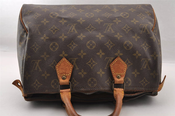 Authentic Louis Vuitton Monogram Speedy 30 Hand Boston Bag M41526 LV Junk 4301I