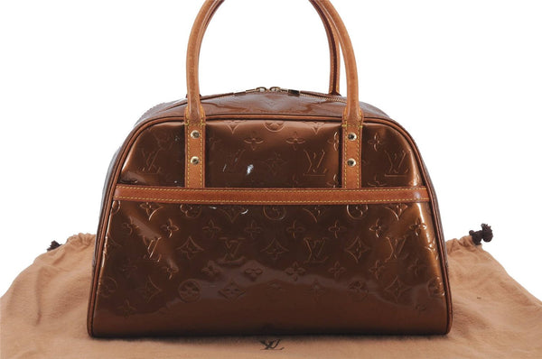 Authentic Louis Vuitton Vernis Tompkins Square Hand Bag Brown M91103 LV 4302D