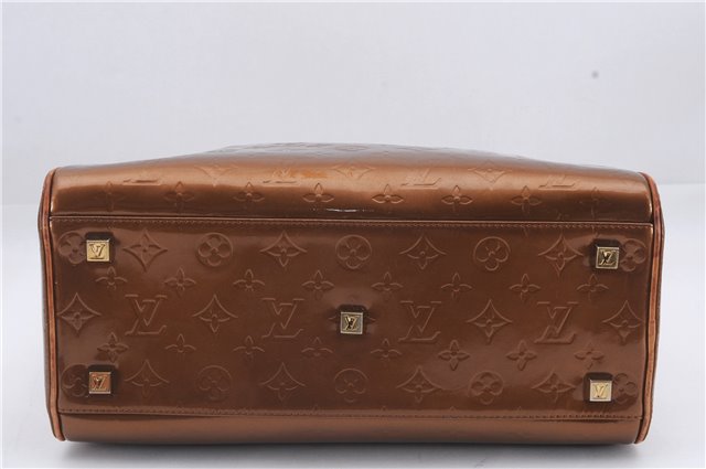 Authentic Louis Vuitton Vernis Tompkins Square Hand Bag Brown M91103 LV 4302D