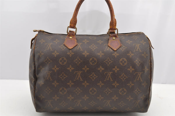 Authentic Louis Vuitton Monogram Speedy 30 Hand Boston Bag M41526 LV Junk 4304I