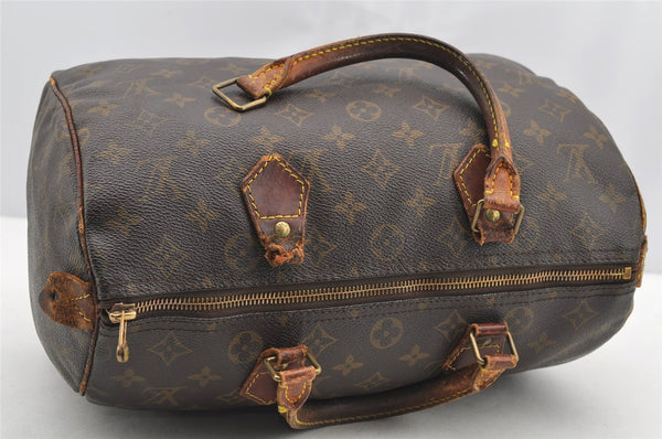 Authentic Louis Vuitton Monogram Speedy 30 Hand Boston Bag M41526 LV Junk 4304I