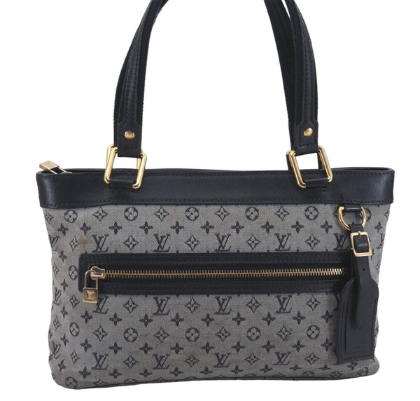 Authentic Louis Vuitton Monogram Mini Lucille PM Hand Bag Blue M92676 LV 4306D