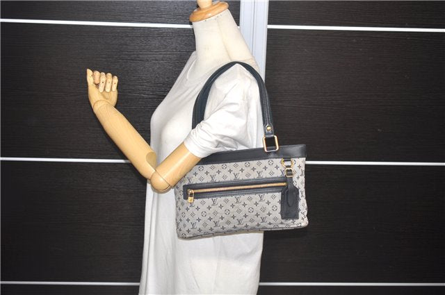 Authentic Louis Vuitton Monogram Mini Lucille PM Hand Bag Blue M92676 LV 4306D