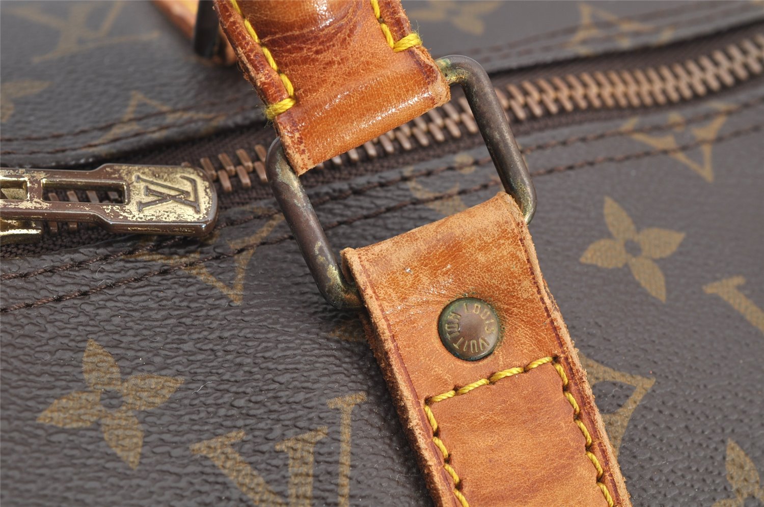 Authentic Louis Vuitton Monogram Keepall Bandouliere 50 M41416 Boston Bag 4306I