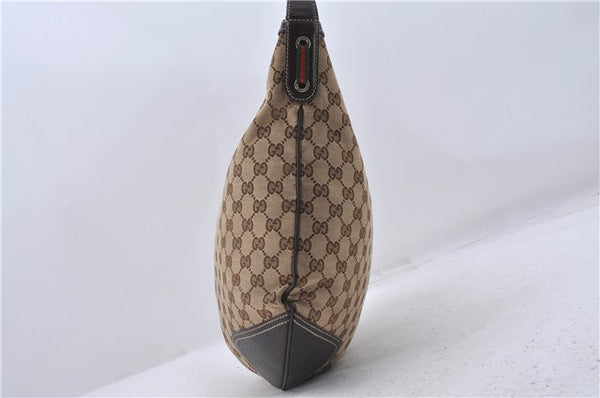 GUCCI Web Sherry Line Princy Ribbon Shoulder Bag GG Canvas 162882 Brown 4309D