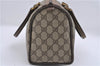 Authentic GUCCI Web Sherry Line Hand Boston Bag Purse GG PVC Leather Brown 4310D