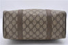 Authentic GUCCI Web Sherry Line Hand Boston Bag Purse GG PVC Leather Brown 4310D