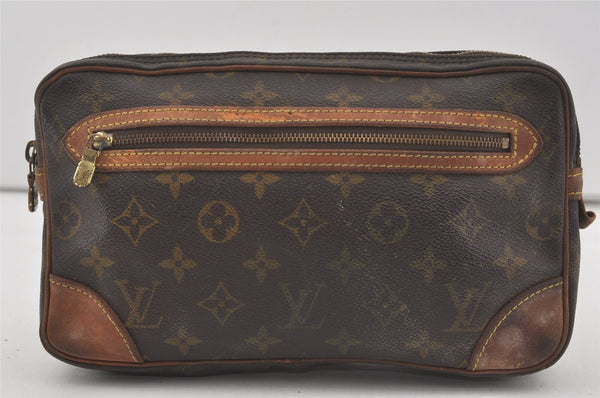 Authentic Louis Vuitton Monogram Marly Dragonne GM M51825 Clutch Hand Bag 4310I