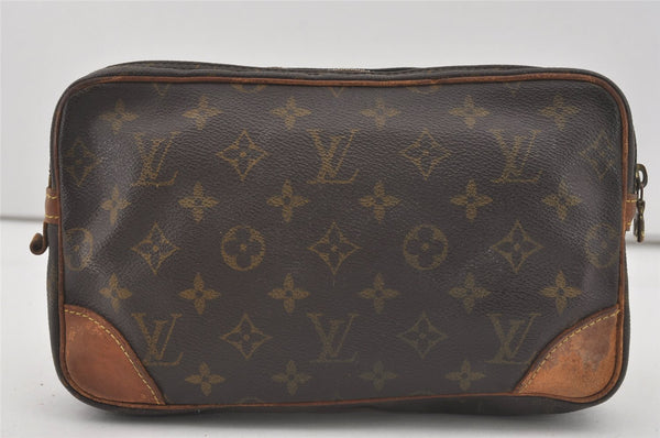 Authentic Louis Vuitton Monogram Marly Dragonne GM M51825 Clutch Hand Bag 4310I