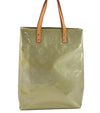 Authentic Louis Vuitton Vernis Reade MM Hand Bag Light Green M91142 LV 4311I