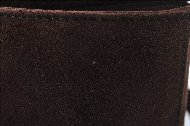 Authentic Salvatore Ferragamo Shoulder Hand Bag Suede Leather Brown SF 4312D