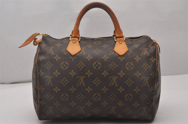 Authentic Louis Vuitton Monogram Speedy 30 Hand Boston Bag M41526 LV 4312I