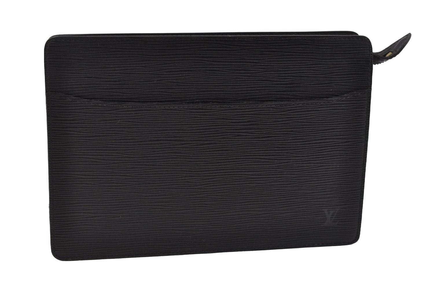 Authentic Louis Vuitton Epi Pochette Homme Clutch Hand Bag Black M52522 LV 4313I