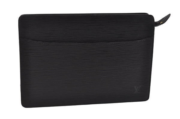 Authentic Louis Vuitton Epi Pochette Homme Clutch Hand Bag Black M52522 LV 4313I