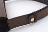 Authentic Ferragamo Wood Enamel Leather Shoulder Cross Body Bag Brown 4317D