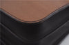 Authentic Ferragamo Wood Enamel Leather Shoulder Cross Body Bag Brown 4317D