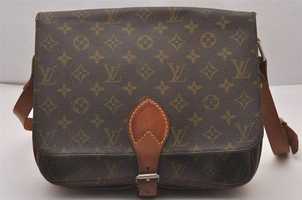 Authentic Louis Vuitton Monogram Cartouchiere GM Shoulder Bag Old Model 4318I