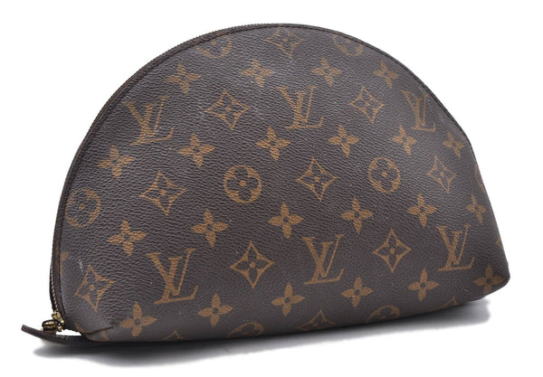Auth LOUIS VUITTON Monogram Trousse Demi Ronde 23 Cosmetic Pouch M47520 LV 4319C