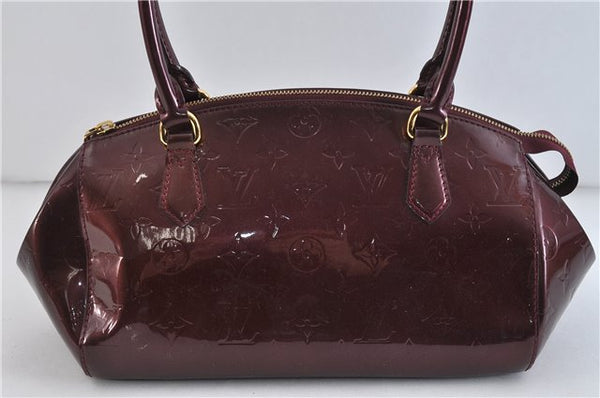 Authentic LOUIS VUITTON Vernis Sherwood PM Hand Bag Purple M91492 LV 4322C