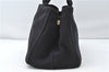 Authentic PRADA Canapa SS 2Way Shoulder Hand Bag Canvas Black 4324D