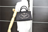 Authentic PRADA Canapa SS 2Way Shoulder Hand Bag Canvas Black 4324D