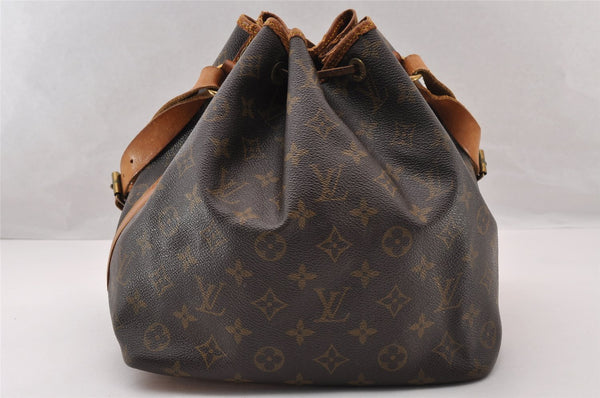 Authentic Louis Vuitton Monogram Petit Noe M42226 Shoulder Drawstring Bag 4324I