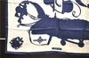 Authentic HERMES Carre 90 Scarf "HARNAIS DE COUR" Silk Navy White Box 4327D