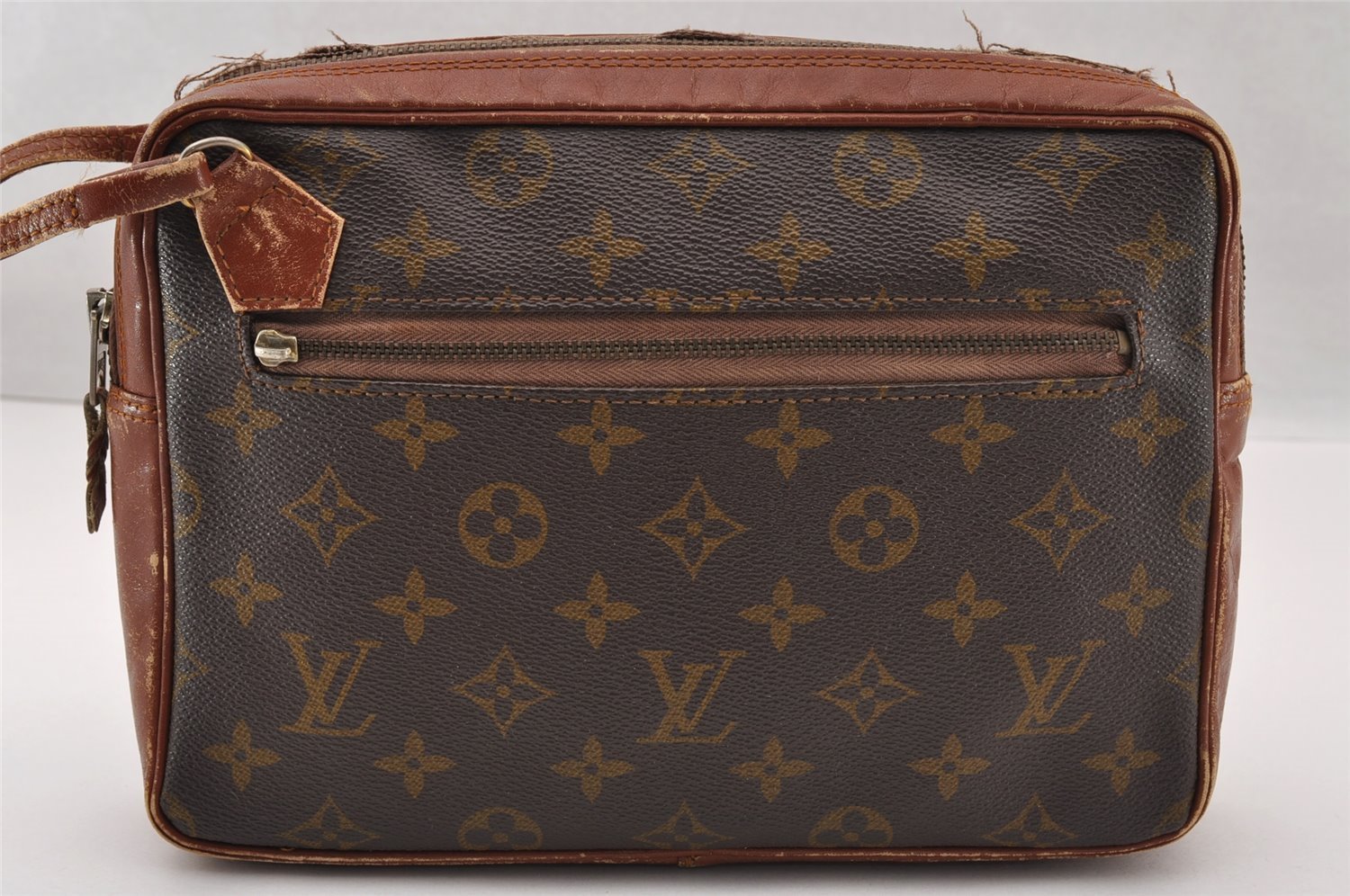 Authentic Louis Vuitton Monogram Pochette Sport Clutch Bag Old Model Junk 4327I