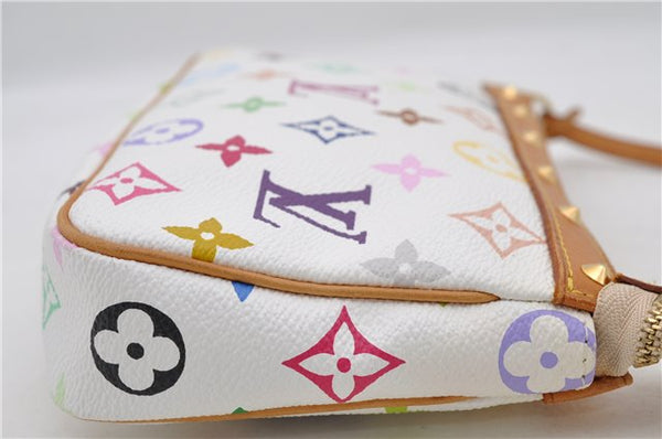 LOUIS VUITTON Monogram Multicolor Pochette Accessoires Pouch M92649 White 4329C