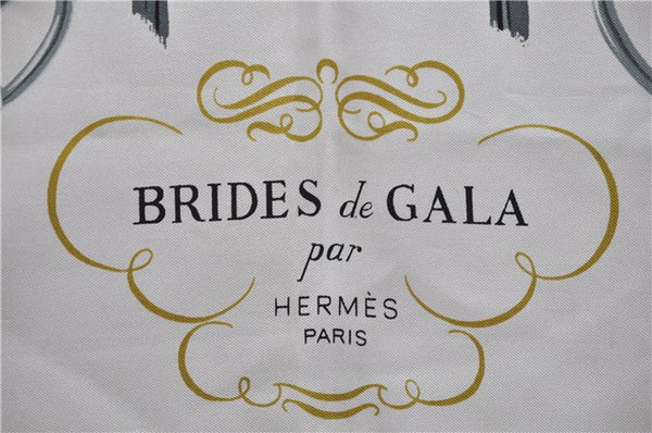 Authentic HERMES Carre 90 Scarf "BRIDES de GALA par" Silk Blue 4329D