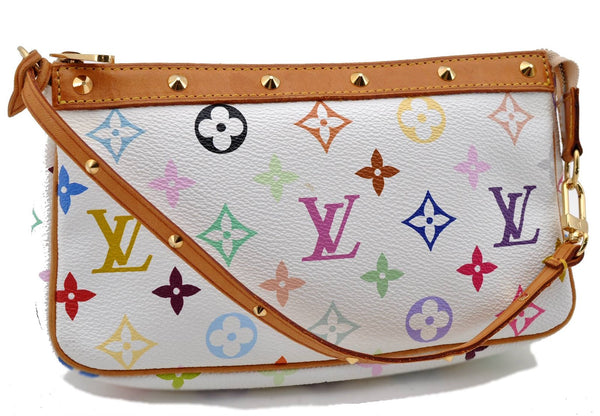 LOUIS VUITTON Monogram Multicolor Pochette Accessoires Pouch M92649 White 4329C