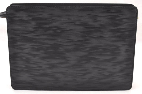 Authentic Louis Vuitton Epi Pochette Homme Clutch Hand Bag Black M52522 LV 4331I