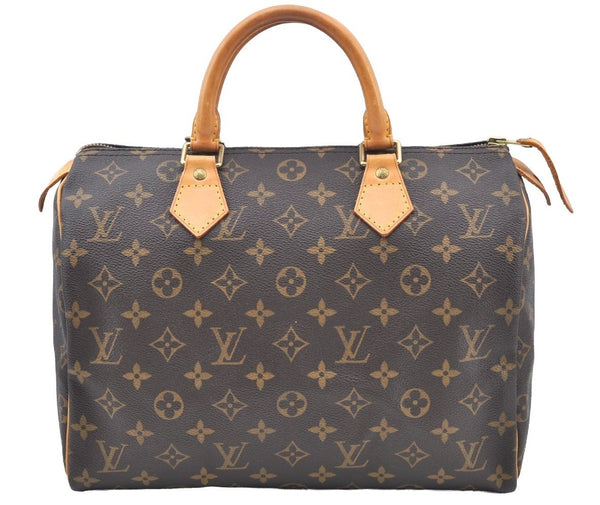 Authentic Louis Vuitton Monogram Speedy 30 Hand Boston Bag M41526 LV 4333F