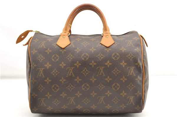 Authentic Louis Vuitton Monogram Speedy 30 Hand Boston Bag M41526 LV 4334F