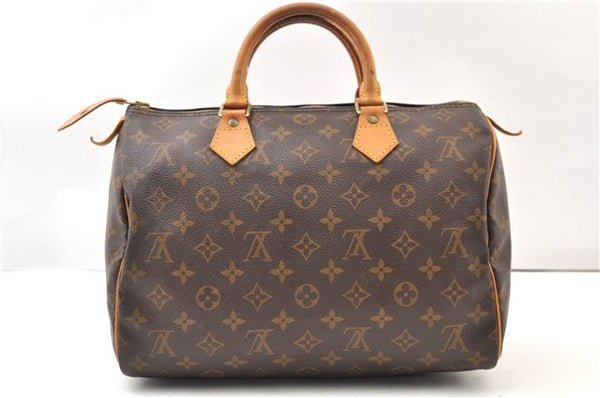 Authentic Louis Vuitton Monogram Speedy 30 Hand Boston Bag M41526 LV 4335F